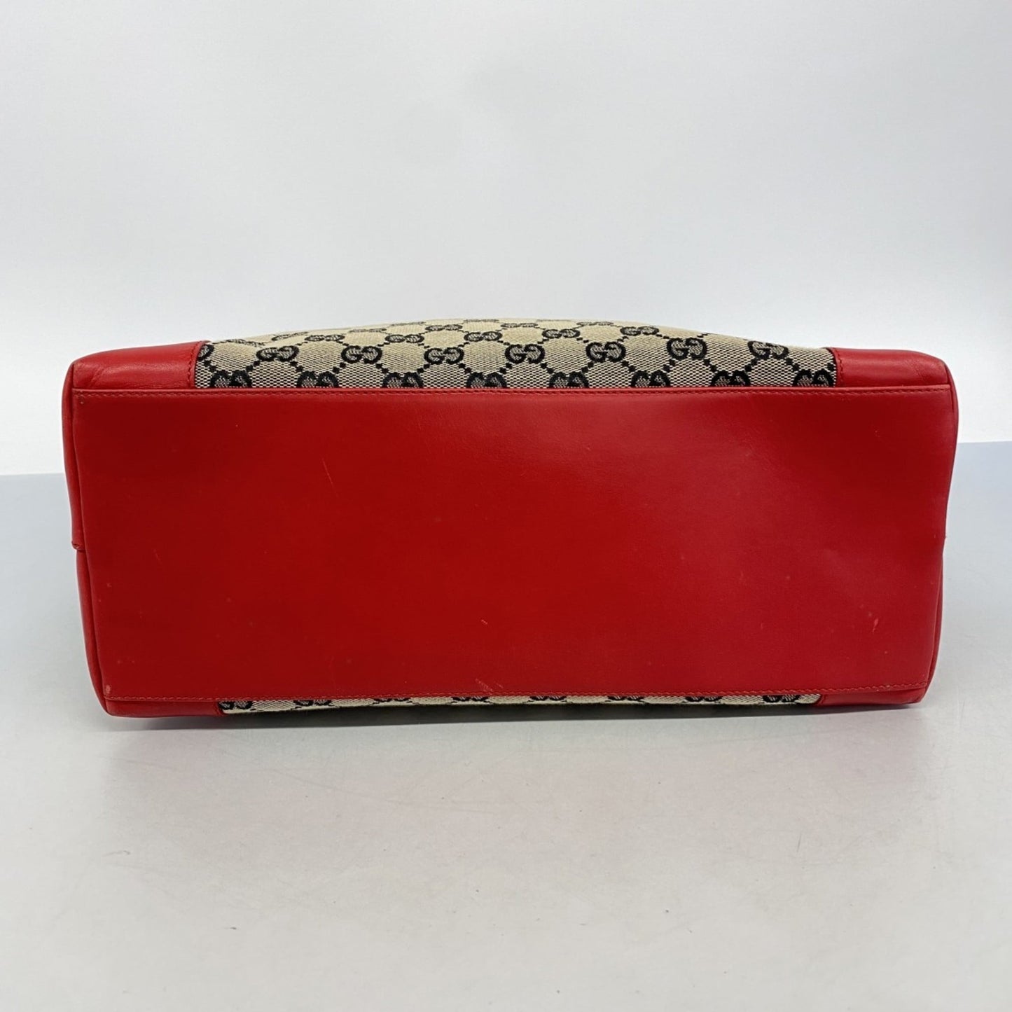 Gucci Beige Black Red Color Canvas Tote Bag ( )