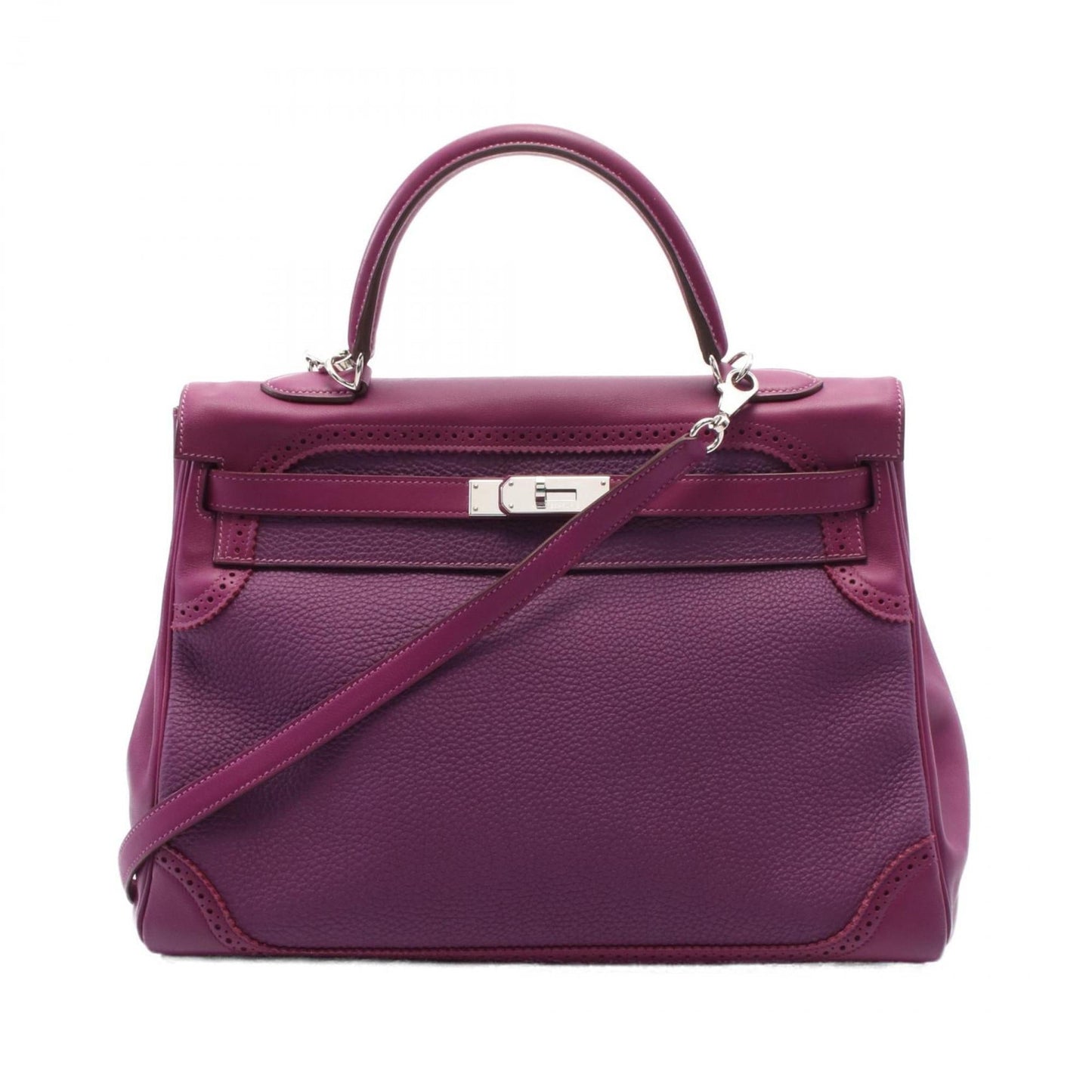 Hermes Kelly Anemone Purple Togo Leather Swift Leather Handbag ( )
