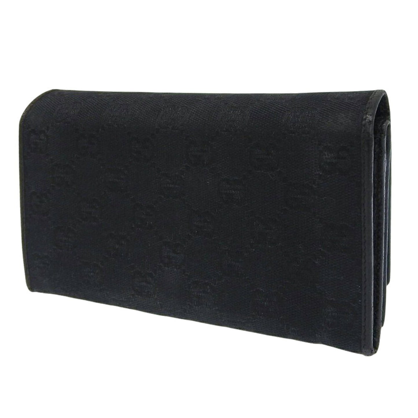 Gucci Black Gg Canvas Long Wallet (Bi-Fold) ( )