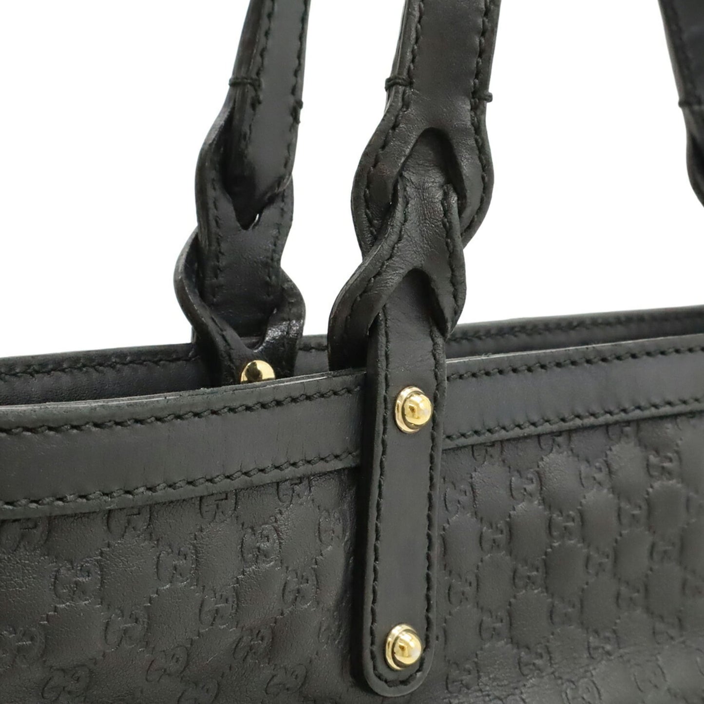Gucci Black Leather Handbag Tote Bag ( )
