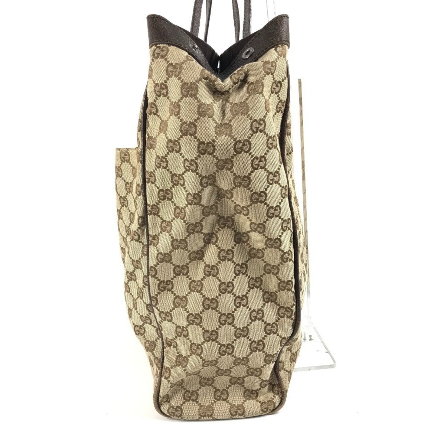 Gucci Beige Dark Brown Gg Canvas Shoulder Bag Tote Bag ( )