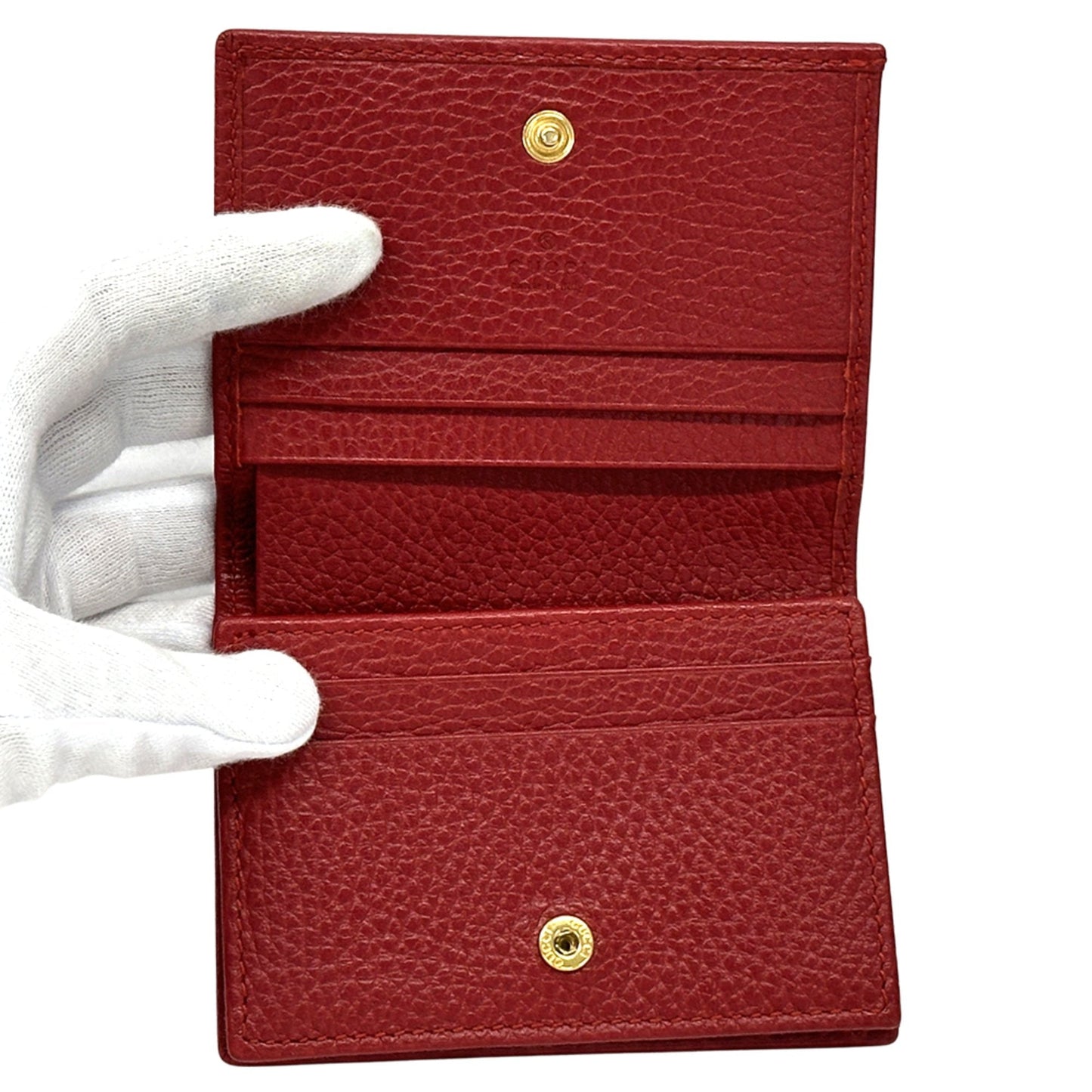 Gucci Red Color Leather Wallet (Bi-Fold) ( )