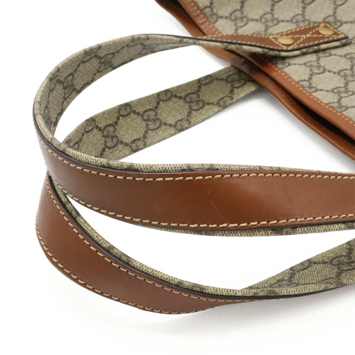 Gucci Beige Brown Gg Supreme Shoulder Bag Tote Bag ( )