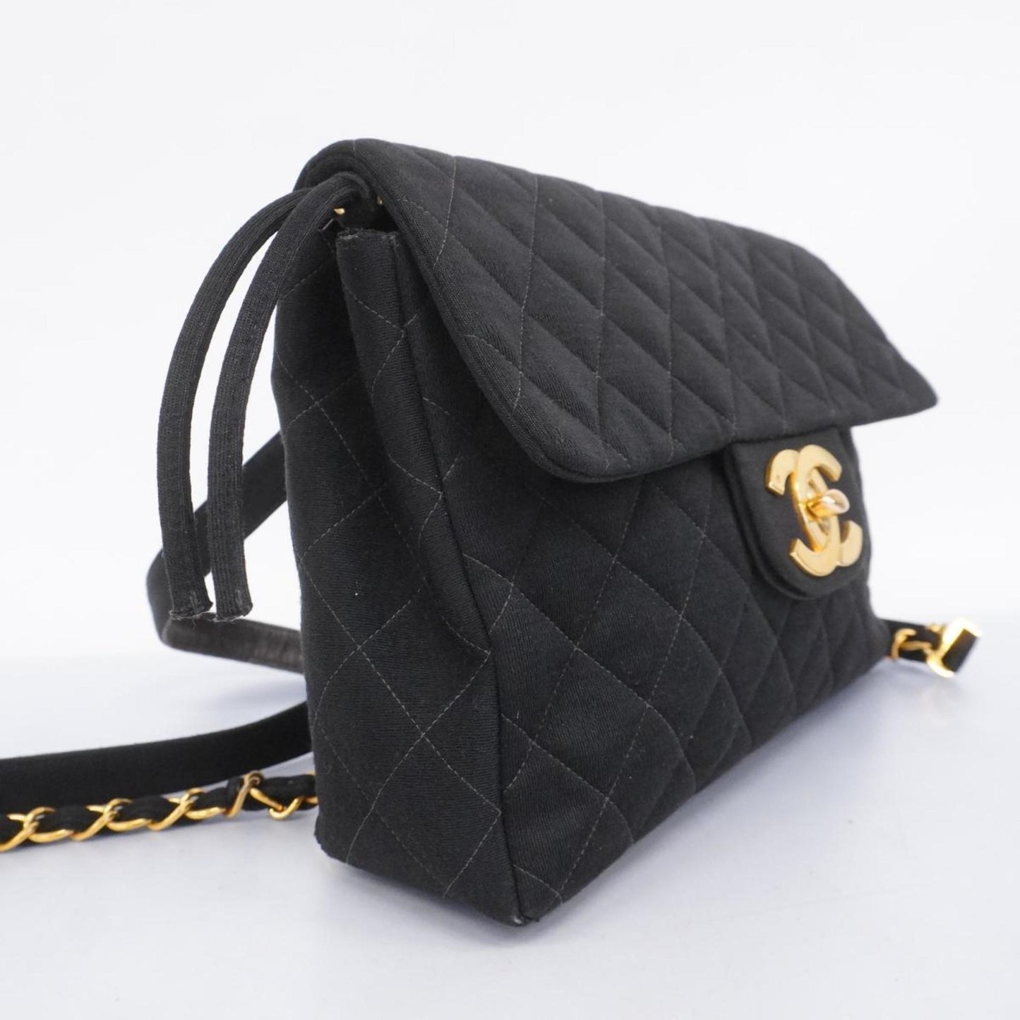 Chanel Backpack Matelasse Cotton Black Women's