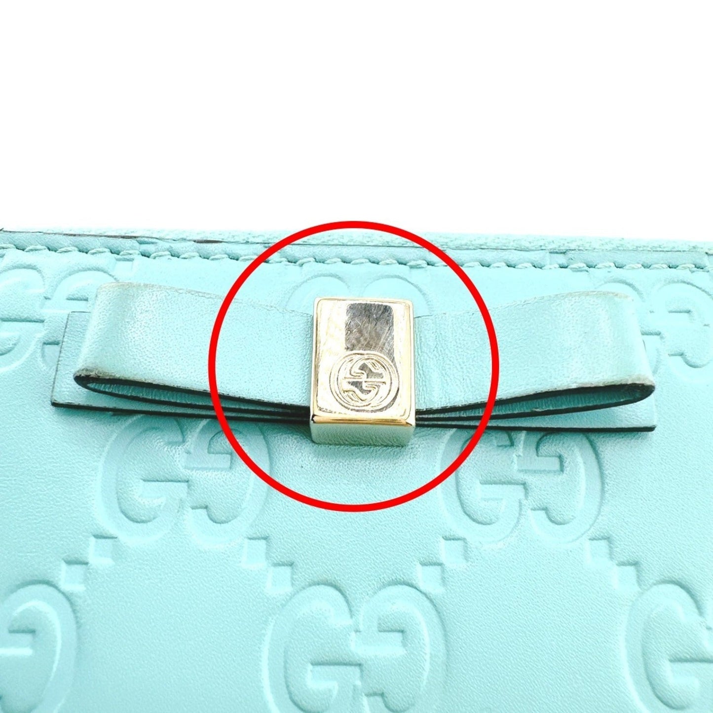 Gucci Blue Light Blue Leather Long Wallet (Bi-Fold) ( )