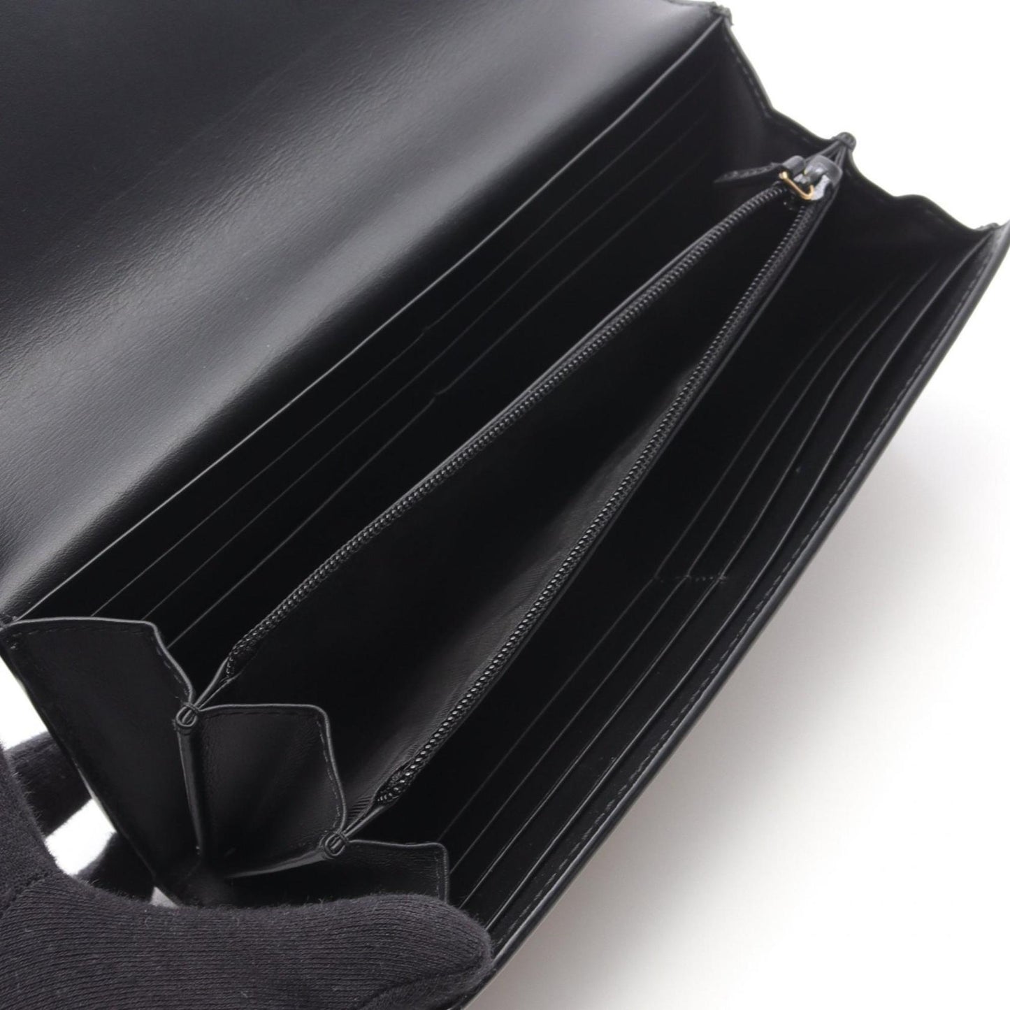 Gucci Beige Black Pvc Leather Long Wallet (Bi-Fold) ( )