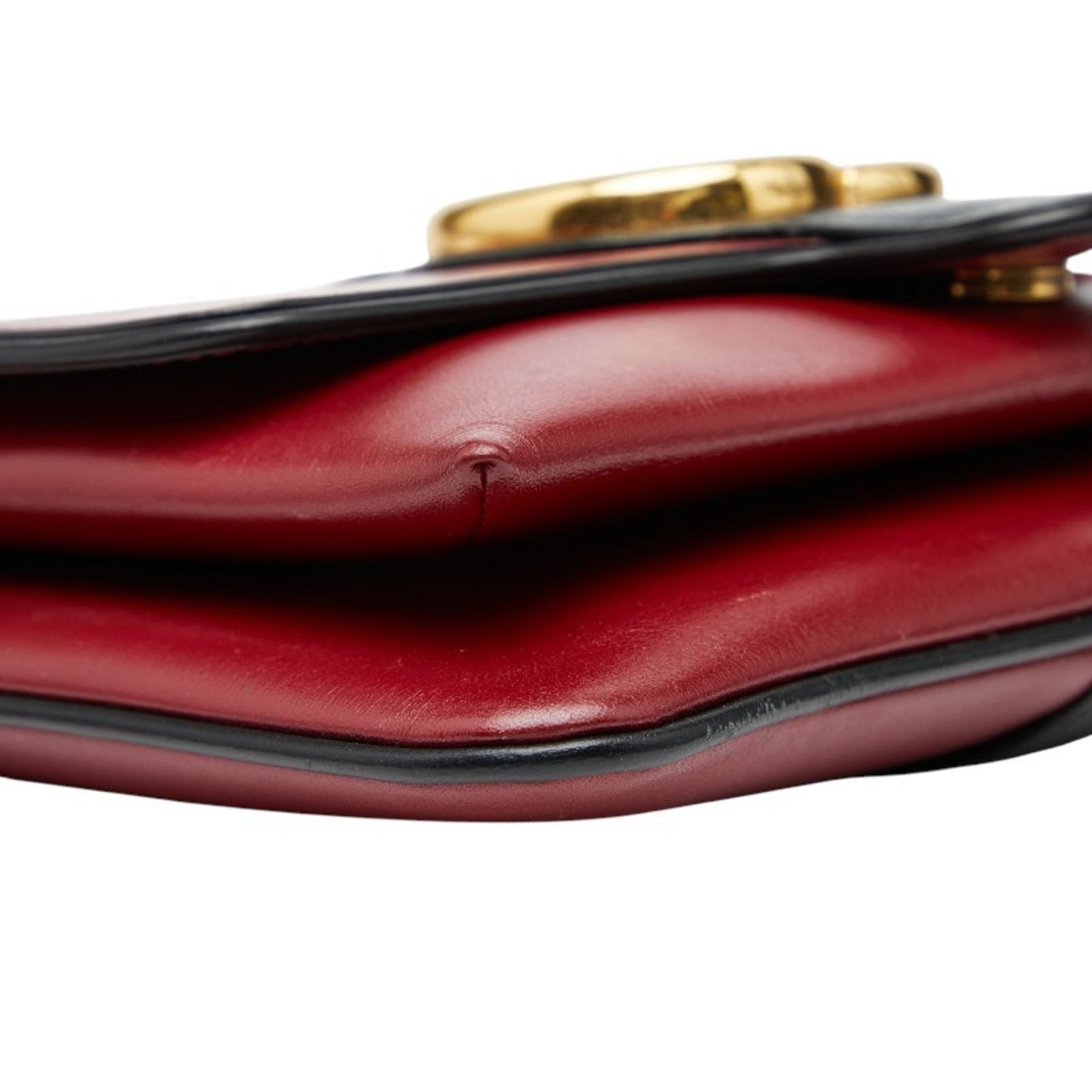 Gucci Black Red Color Leather Shoulder Bag ( )