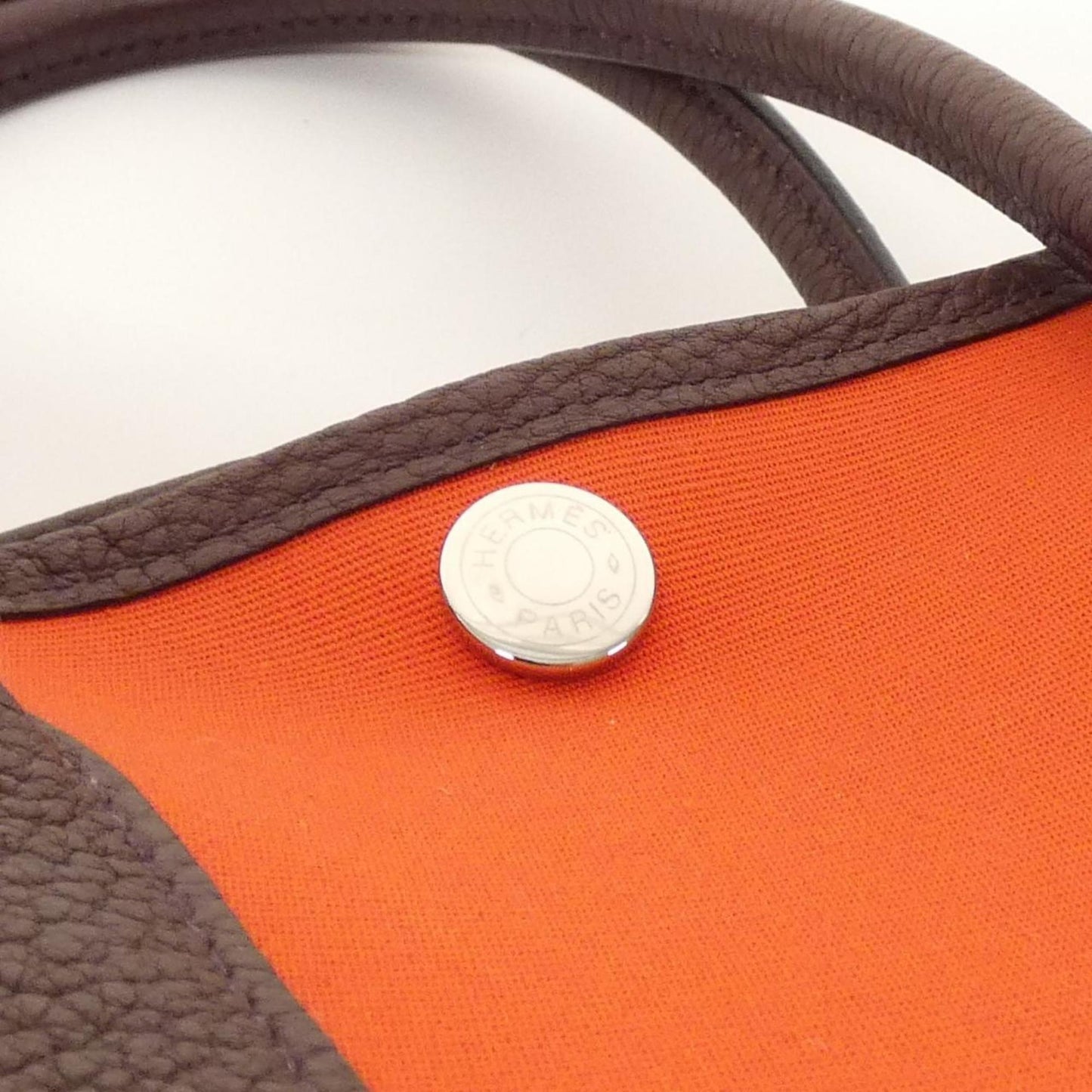 Hermes Orange Toile Officier Negonda Leather Handbag ( )