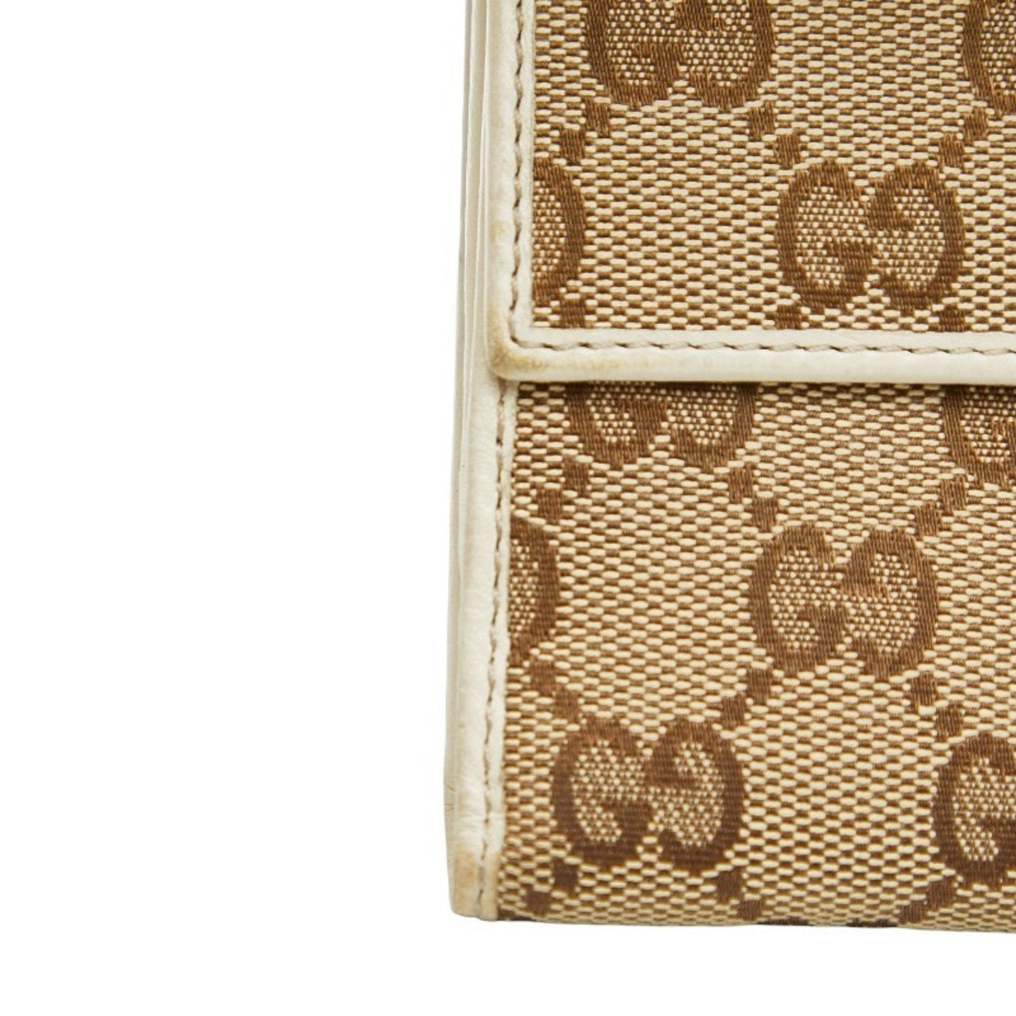Gucci Beige Ivory Canvas Leather Wallet (Bi-Fold) ( )
