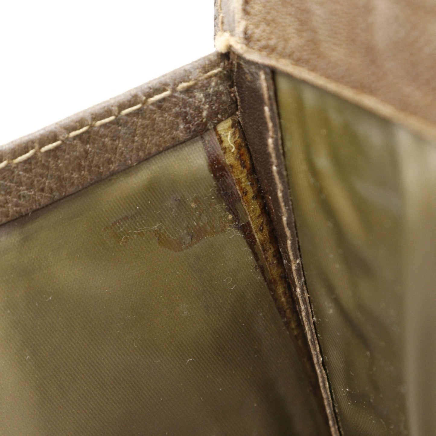 Gucci Brown Gg Plus Leather Clutch Bag Pouch ( )