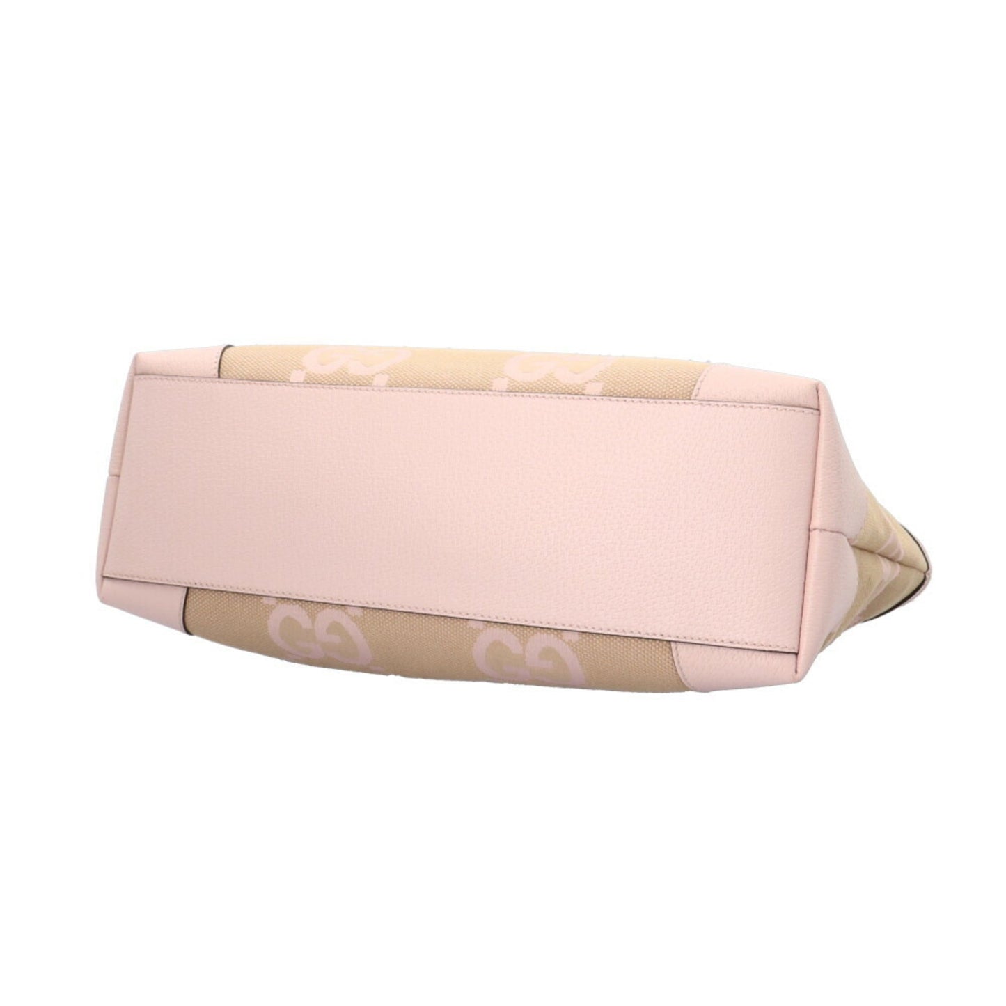 Gucci Beige Pink Canvas Leather Tote Bag ( )