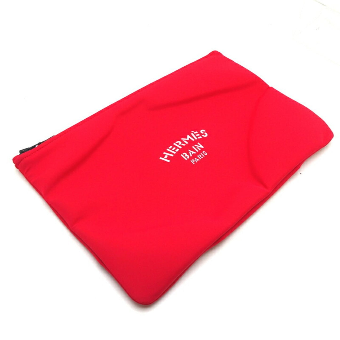 Hermes Red Color Cotton Canvas Polyester Pouch ( )