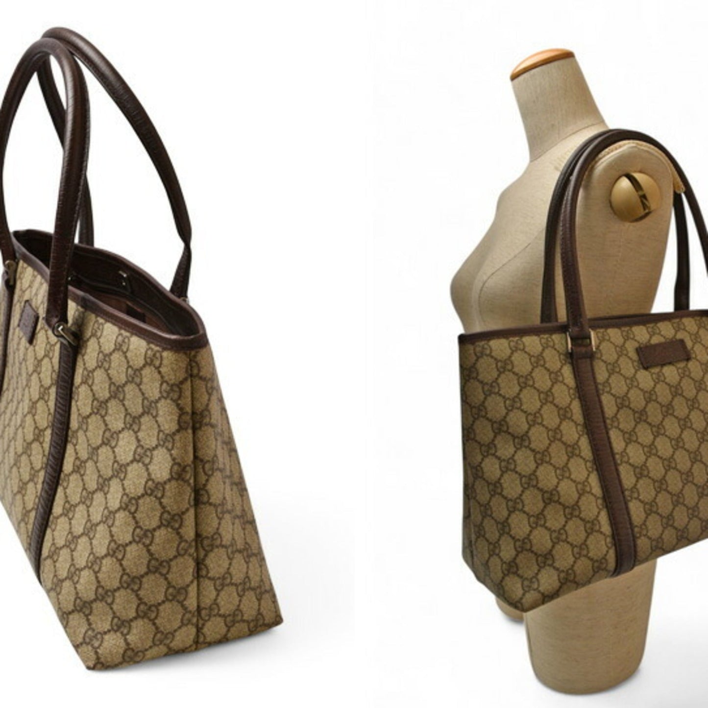 Gucci Gg Plus Beige Brown Gg Plus Tote Bag ( )