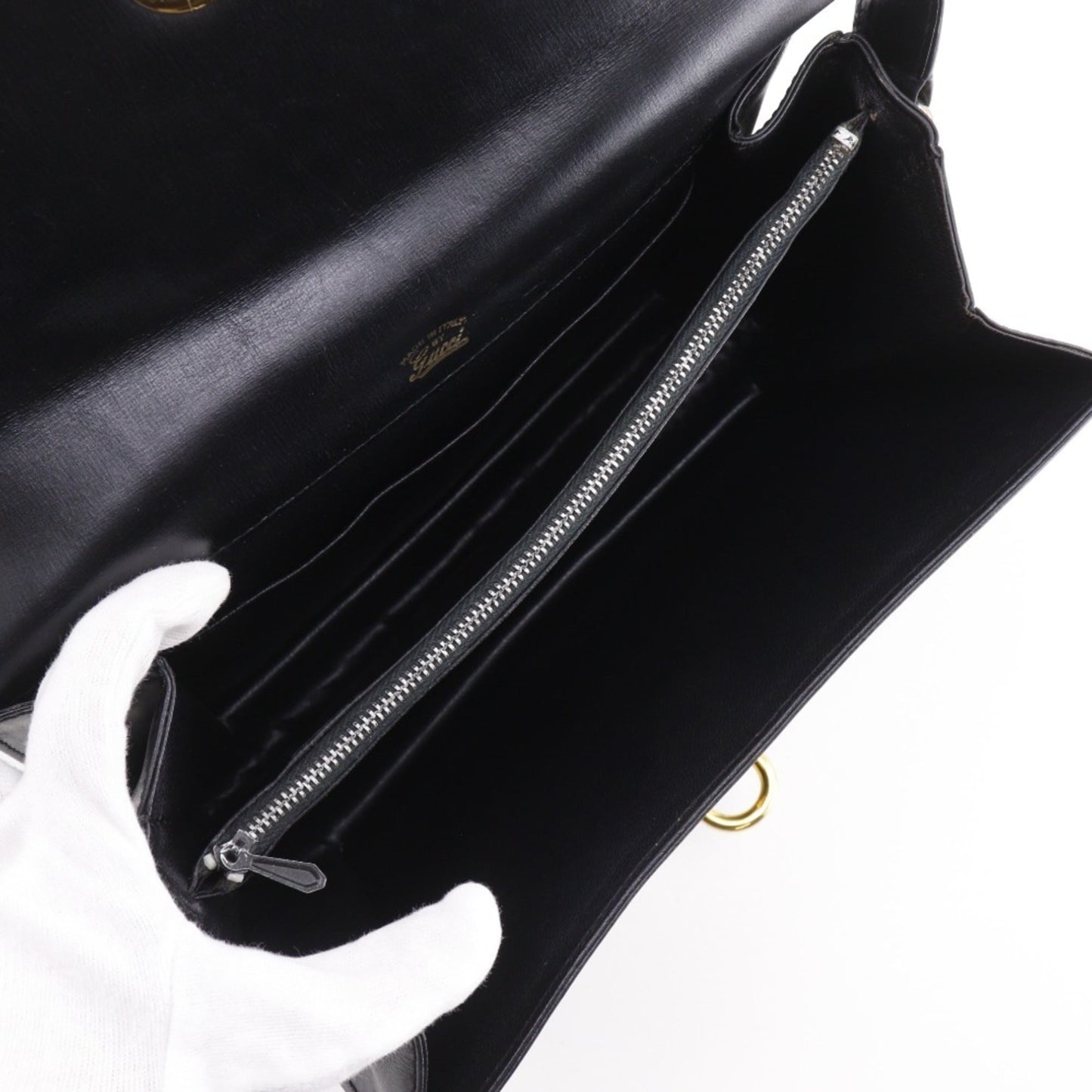 Gucci Black Leather Shoulder Bag ( )