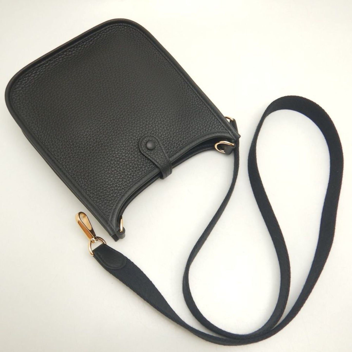 Hermes Evelyne Black Taurillon Clemence Leather Shoulder Bag ( )