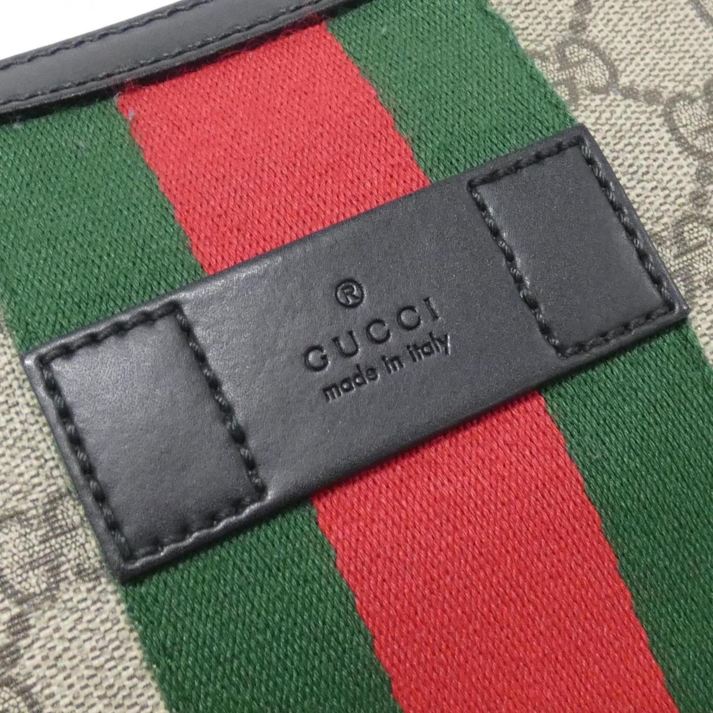 Gucci Beige Black Gg Supreme Shoulder Bag ( )