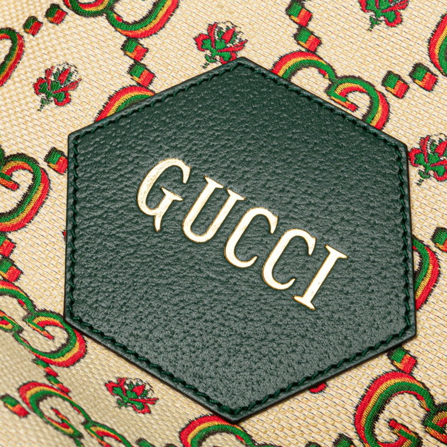 Gucci Ophidia Beige Green Multi-Color Canvas Leather Tote Bag ( )