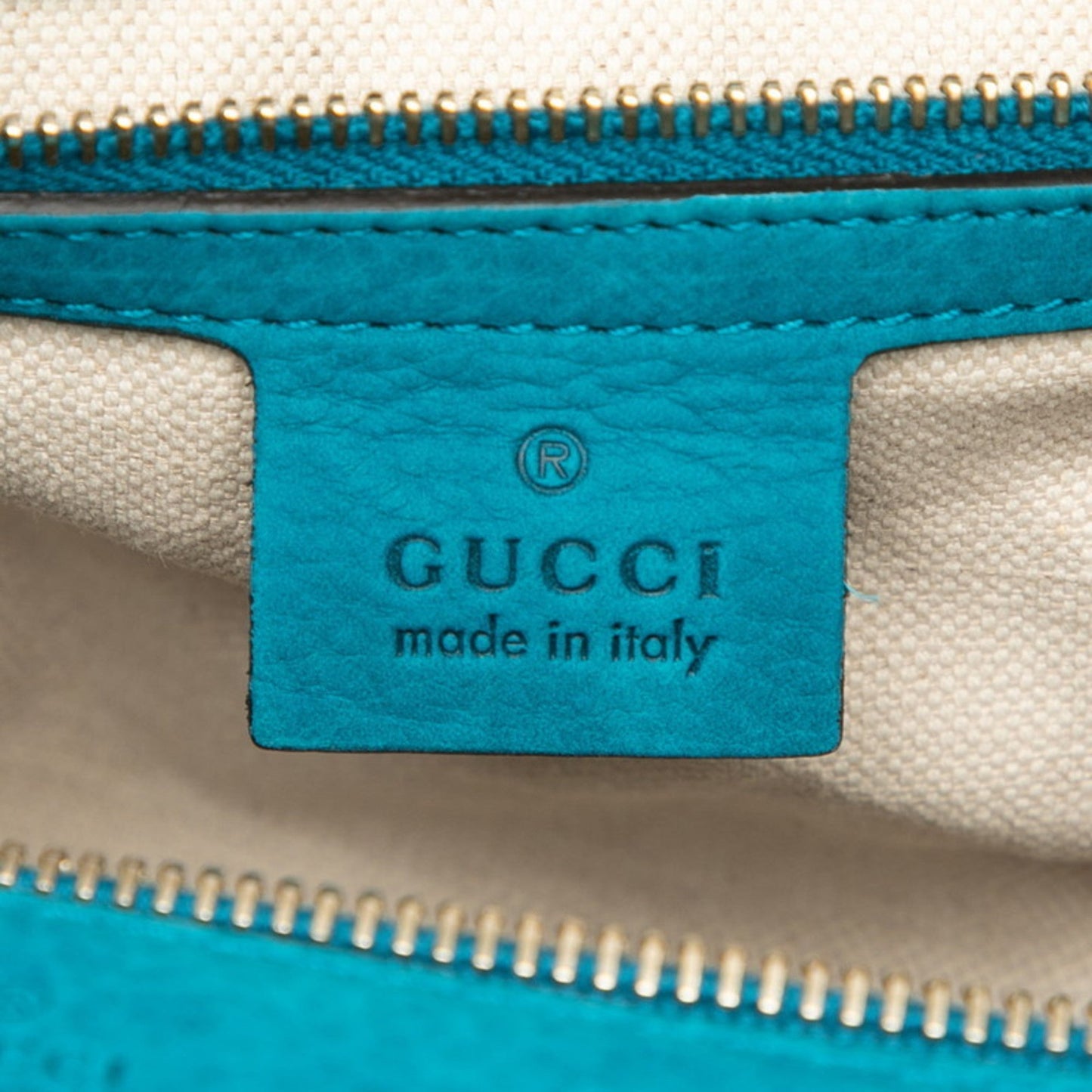 Gucci Light Blue Canvas Suede Boston Bag Shoulder Bag ( )