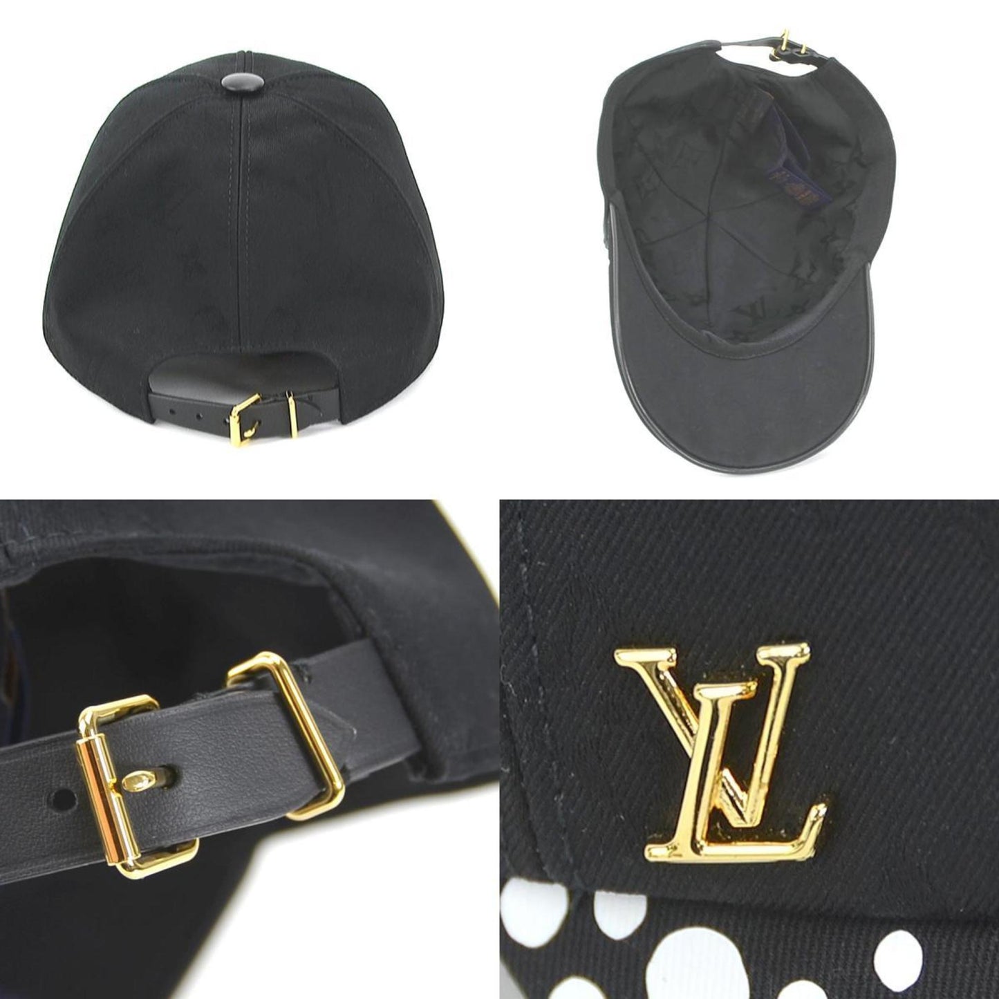 LOUIS VUITTON Cap LV × YK Infinity Dot Cotton Black Unisex M7069L