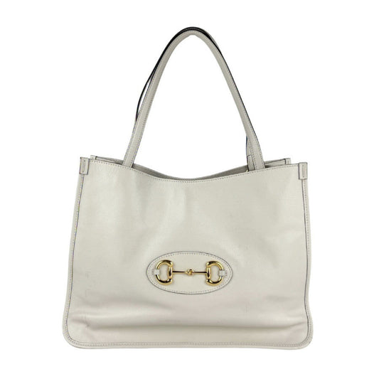 Gucci Horsebit Ivory Leather Shoulder Bag ( )