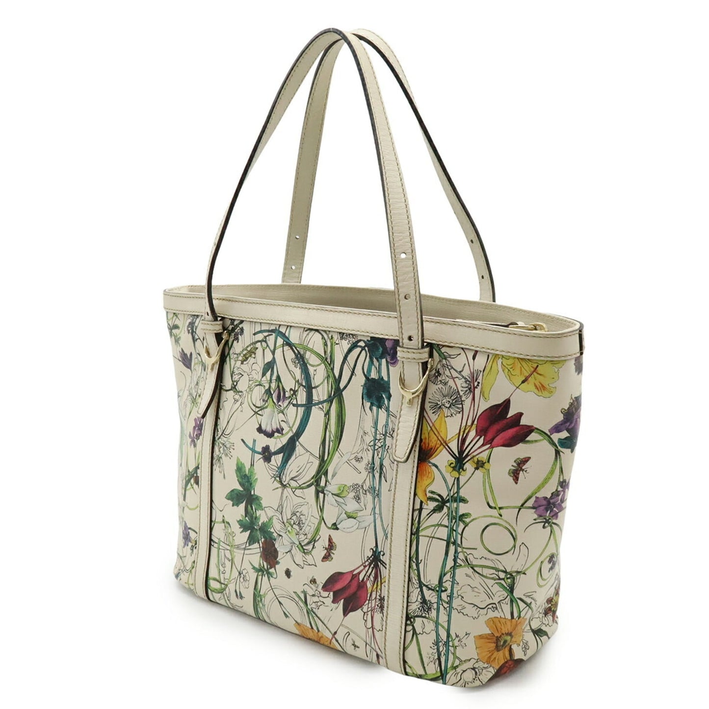 Gucci White Leather Shoulder Bag Tote Bag ( )