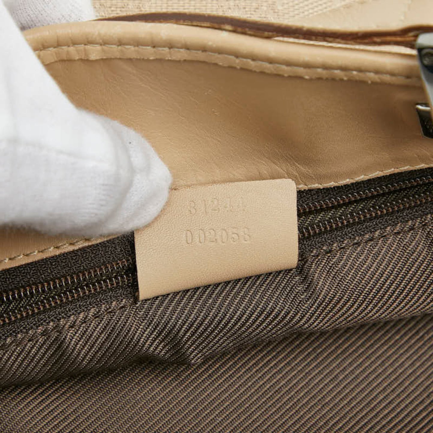 Gucci Beige Canvas Leather Handbag ( )