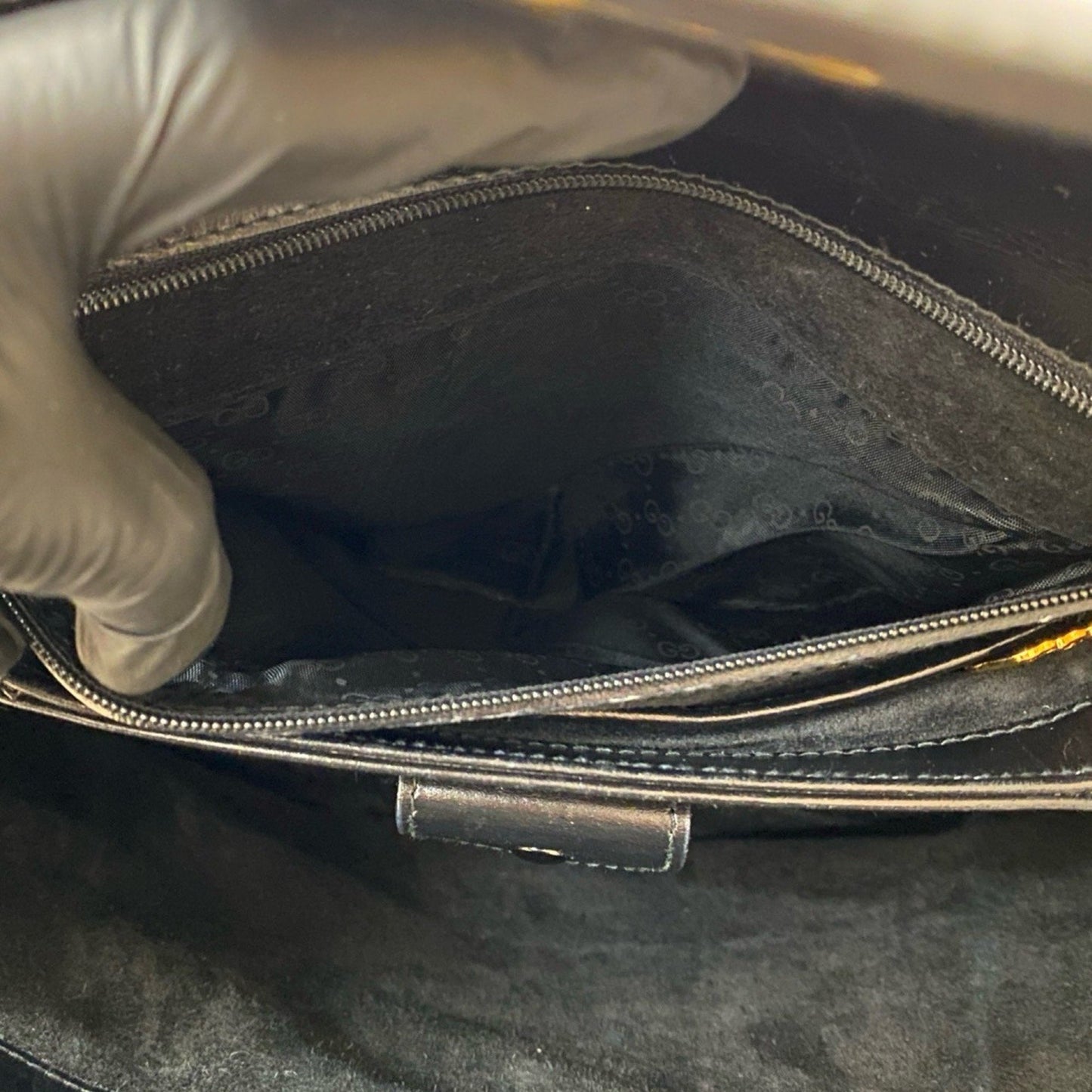 Gucci Black Leather Handbag ( )