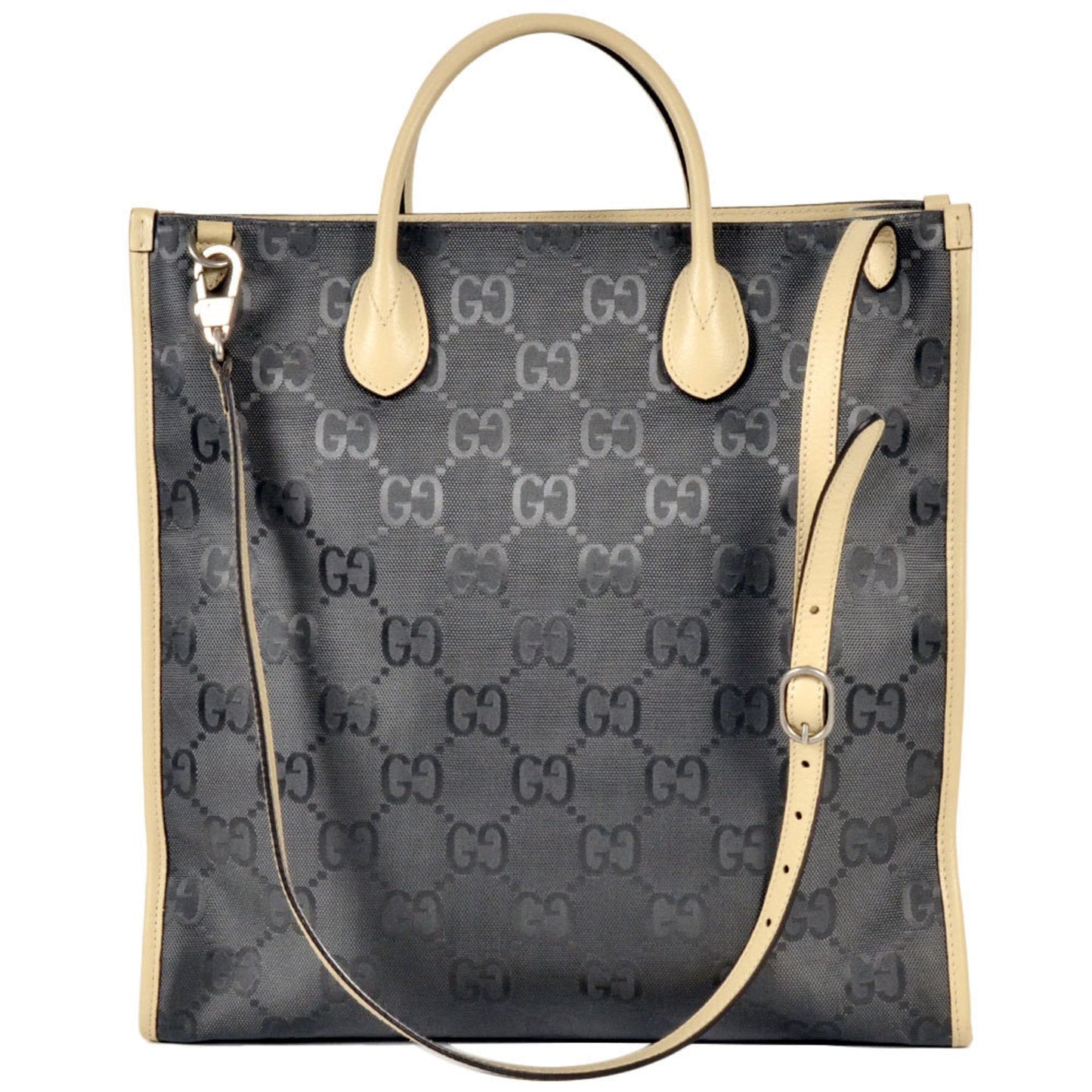 Gucci Gray Nylon Leather Tote Bag ( )
