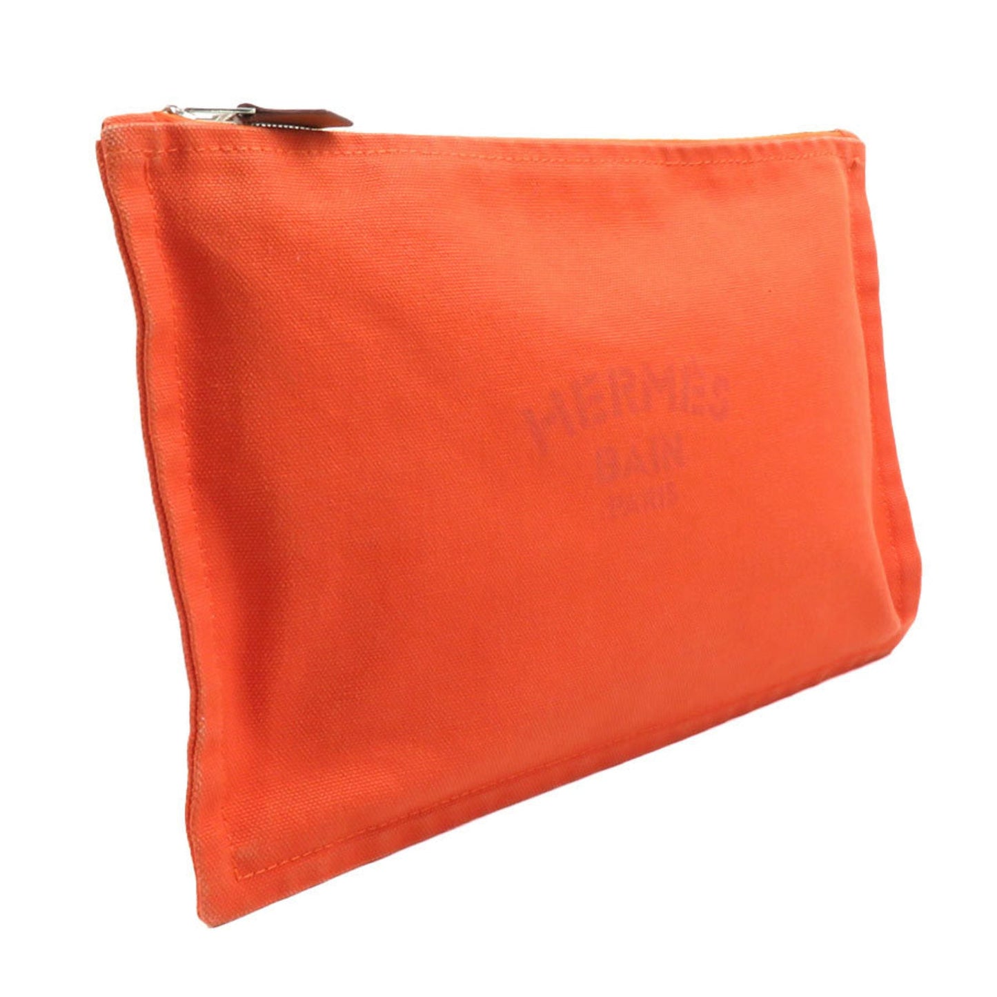 Hermes Orange Canvas Pouch ( )