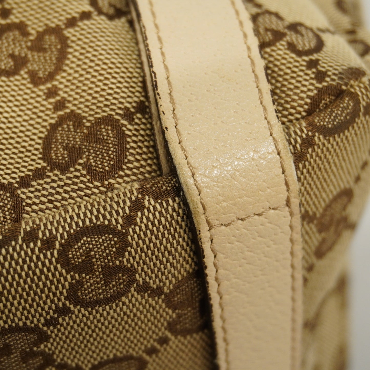 GUCCI Auth  GG Canvas Abby 130736 Women's Leather Tote Bag Beige,Ivory