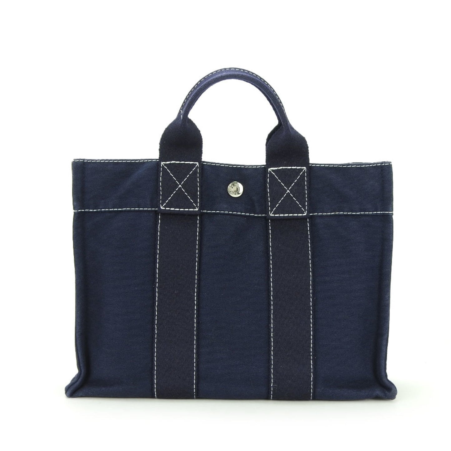 Hermes Deauville Navy Canvas Handbag ( )
