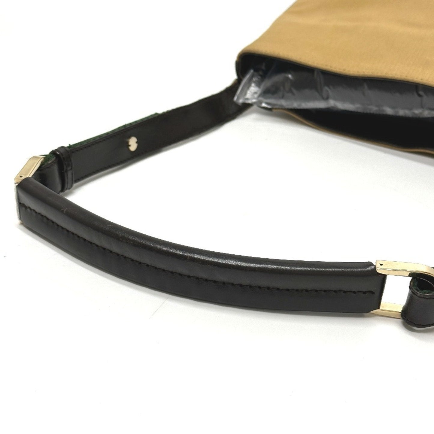 Gucci Beige Leather Canvas Shoulder Bag ( )