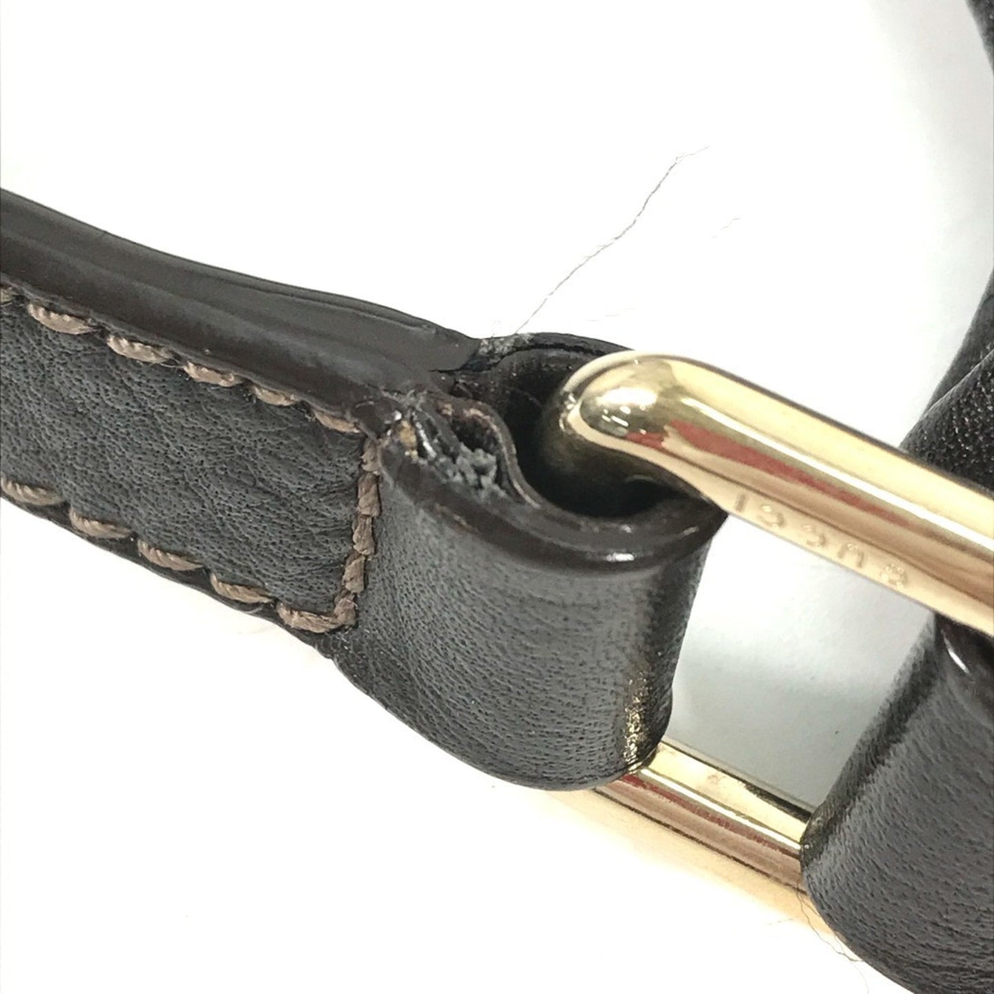 Gucci Dark Brown Leather Pochette Shoulder Bag ( )