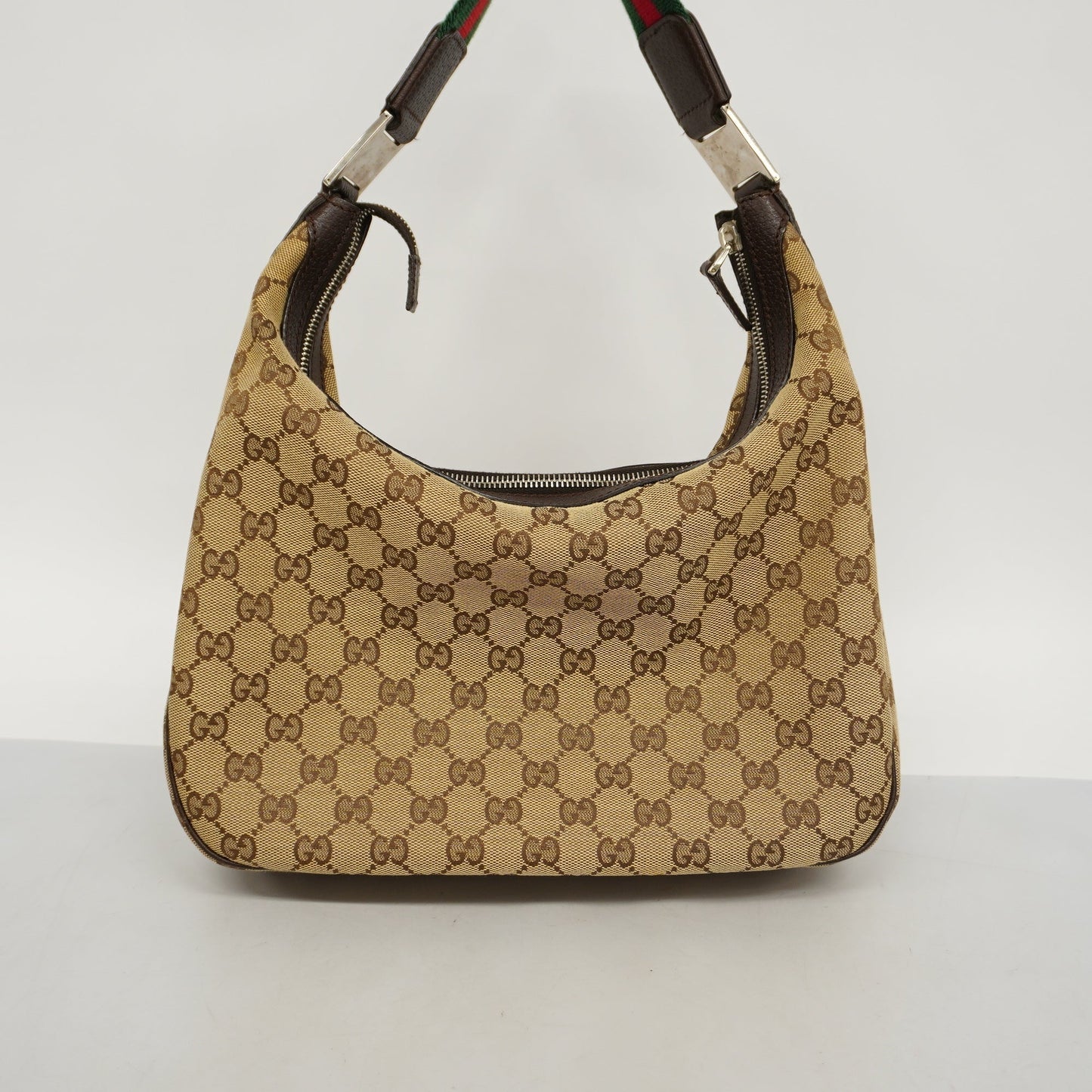 GUCCI Auth  Sherry Line Shoulder Bag 145757 Women's GG Canvas Beige,Brown
