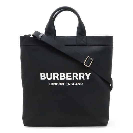 Burberry Black Nylon Leather Shoulder Bag Tote Bag ( )