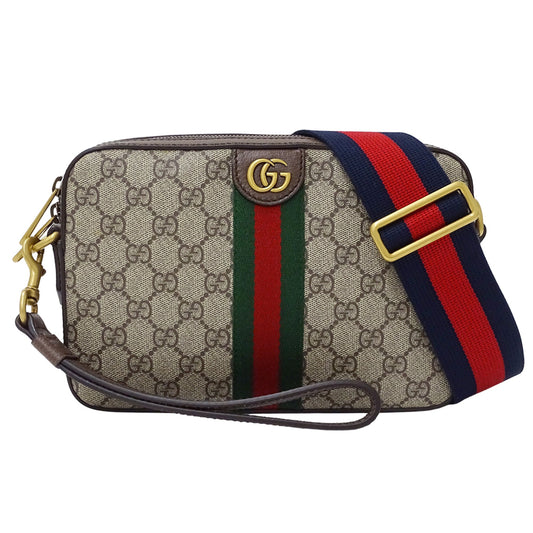 Gucci Beige Brown Gg Supreme Canvas Clutch Bag Shoulder Bag ( )