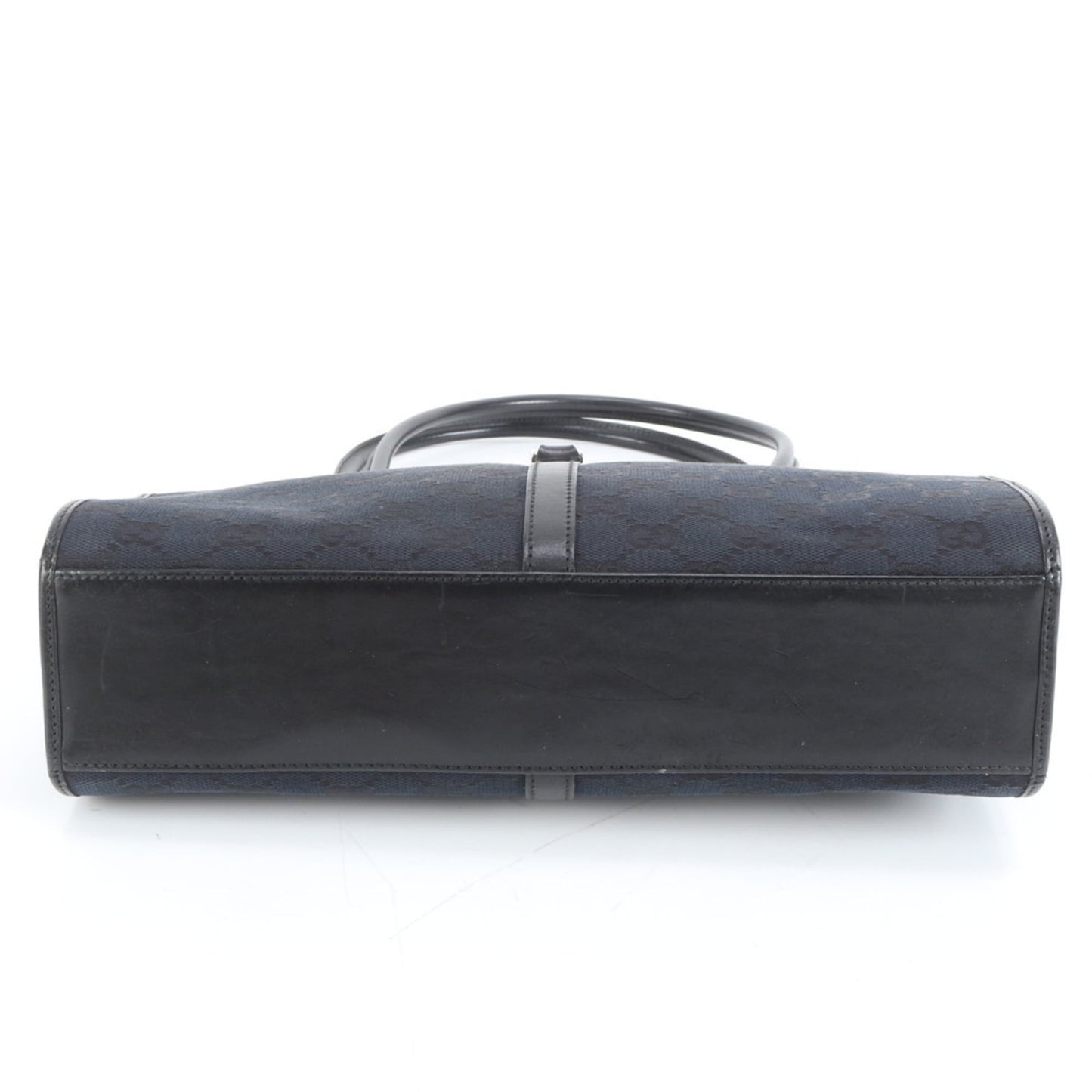 Gucci Black Leather Canvas Tote Bag ( )