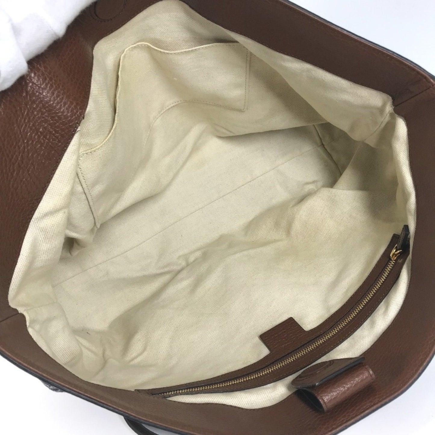 Gucci Blue Brown Denim Leather Shoulder Bag Tote Bag ( )
