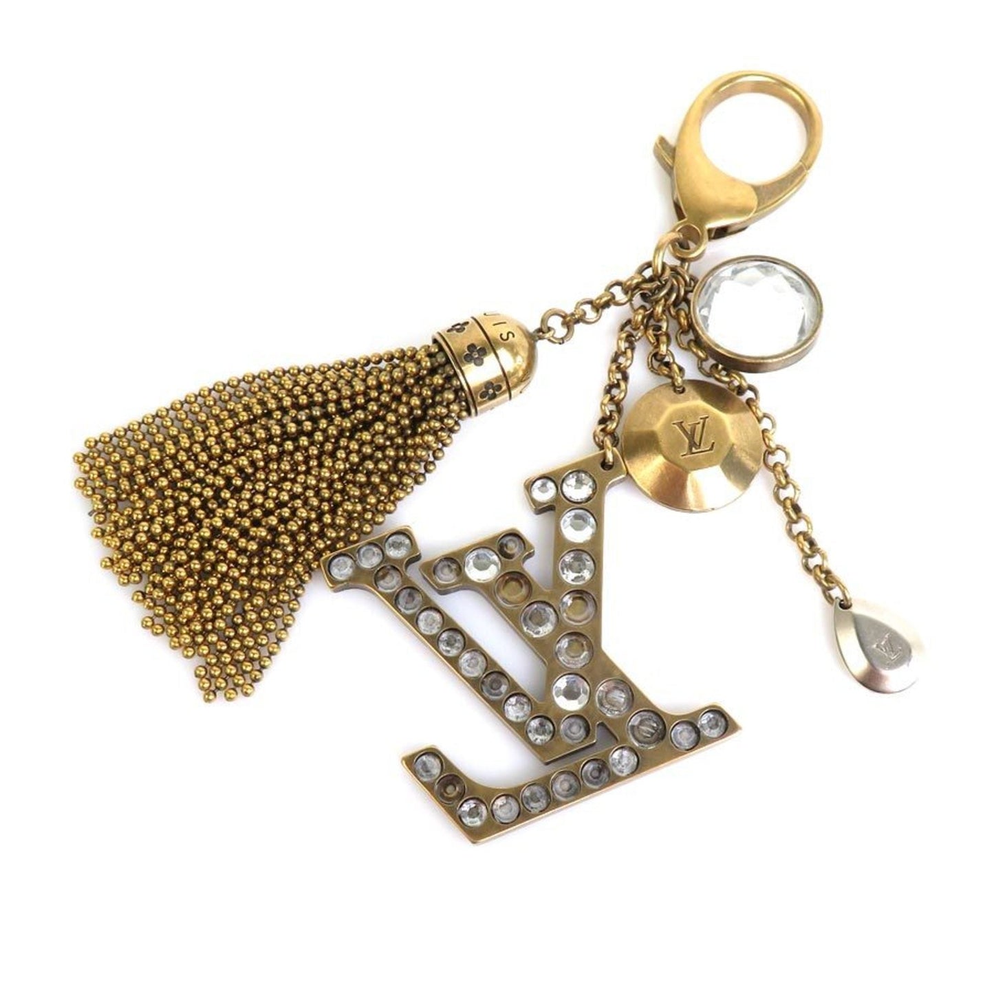 LOUIS VUITTON Charm Bijoux Sac Calypse Keychain Metal/Rhinestone Gold/Silver Women's M65724