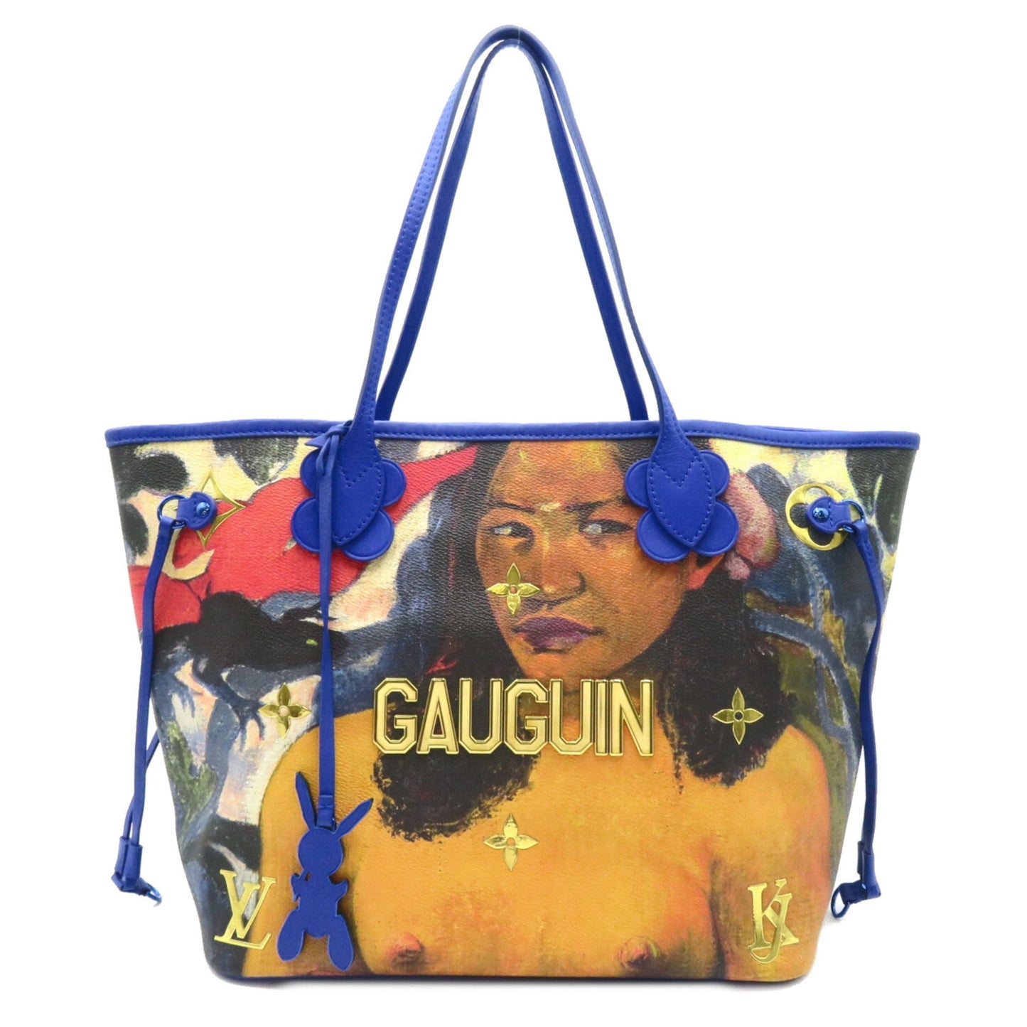 LOUIS VUITTON Gauguin Neverfull MM Blue Masters collection PVC coated canvas Tote
