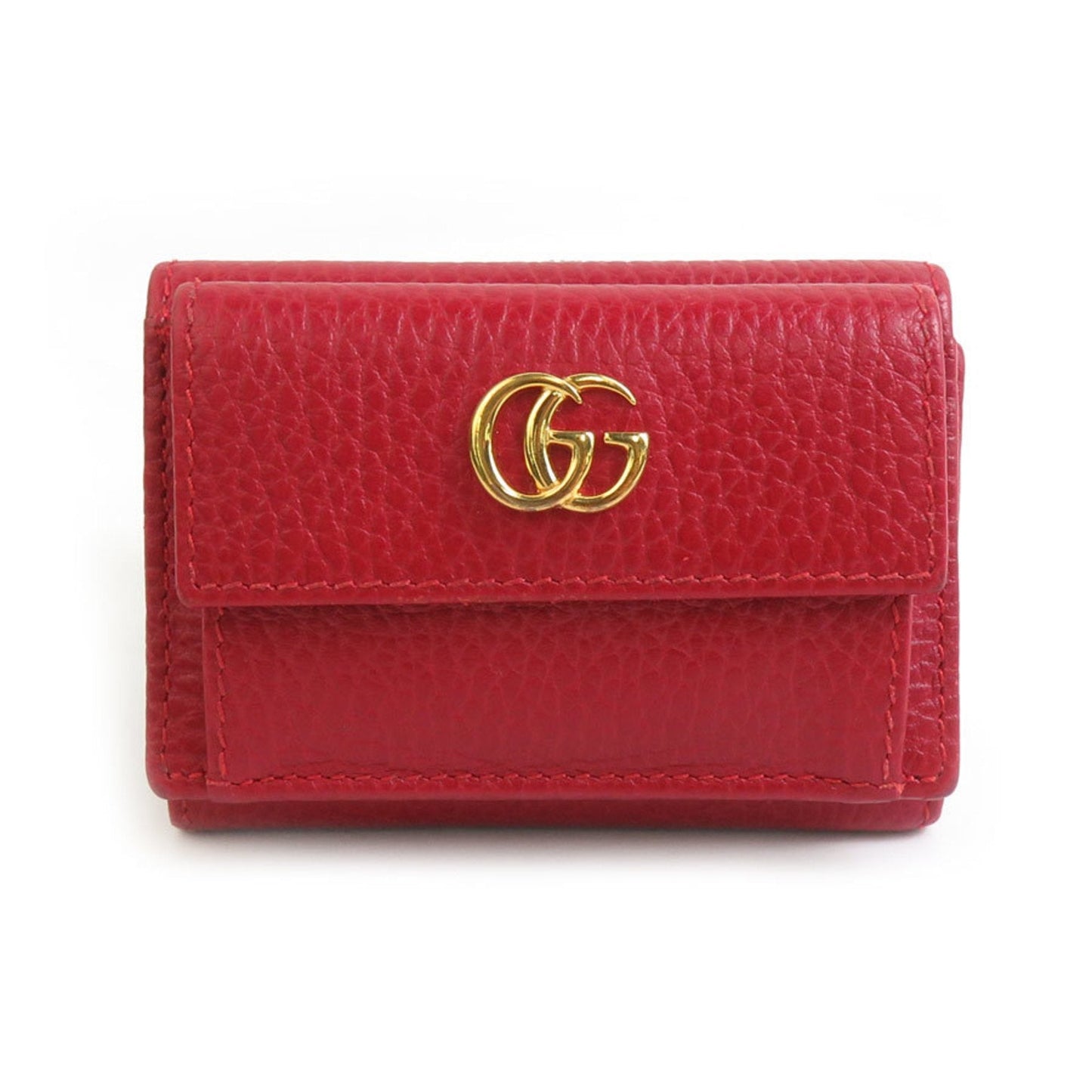 Gucci Red Color Leather Wallet (Tri-Fold) ( )