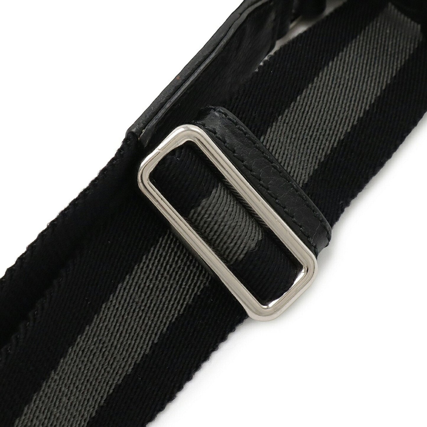 Gucci Black Gray Nylon Leather Shoulder Bag ( )