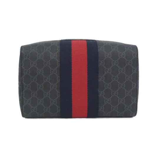 Gucci Black Gray Gg Supreme Canvas Clutch Bag Pouch ( )