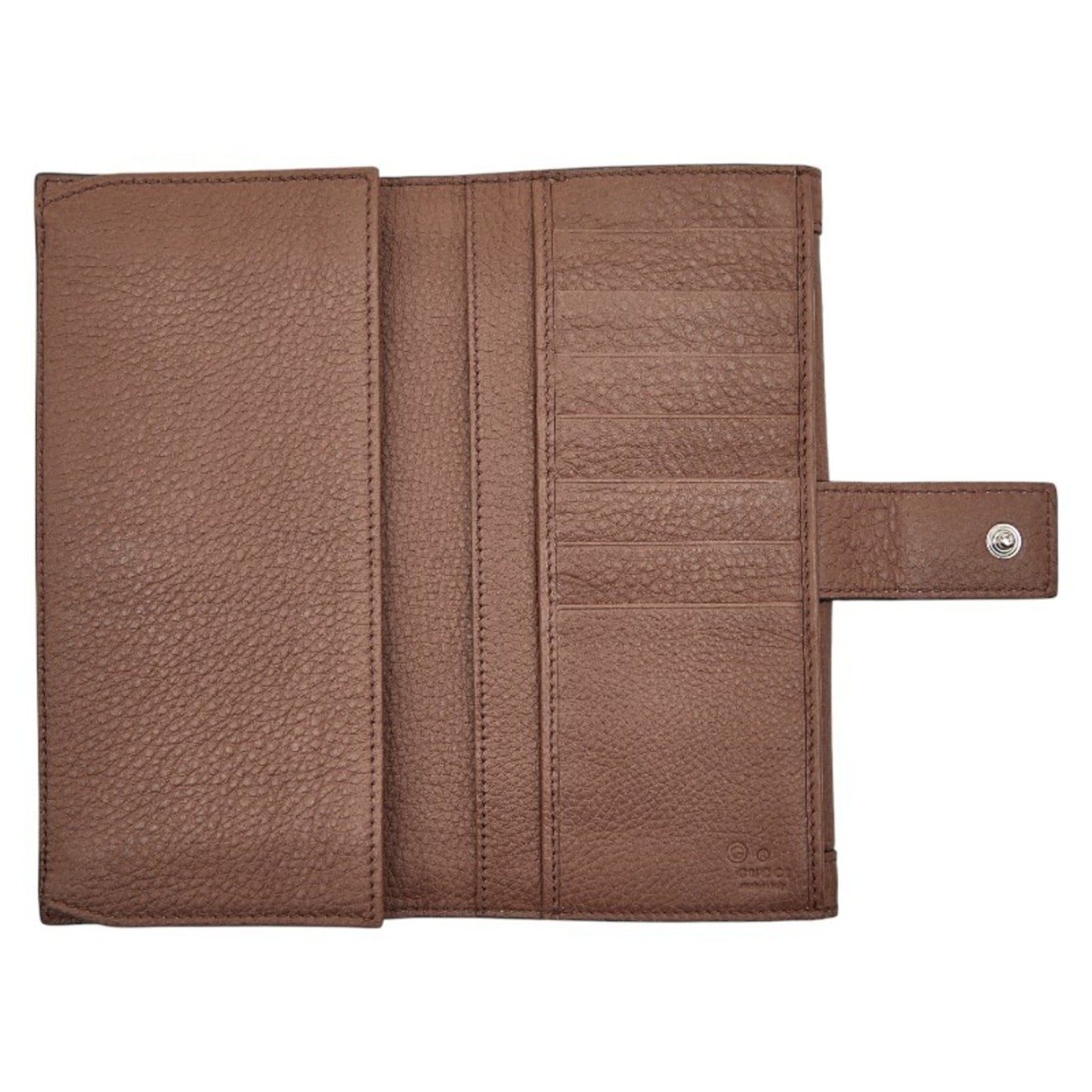 Gucci Brown Canvas Leather Long Wallet (Bi-Fold) ( )