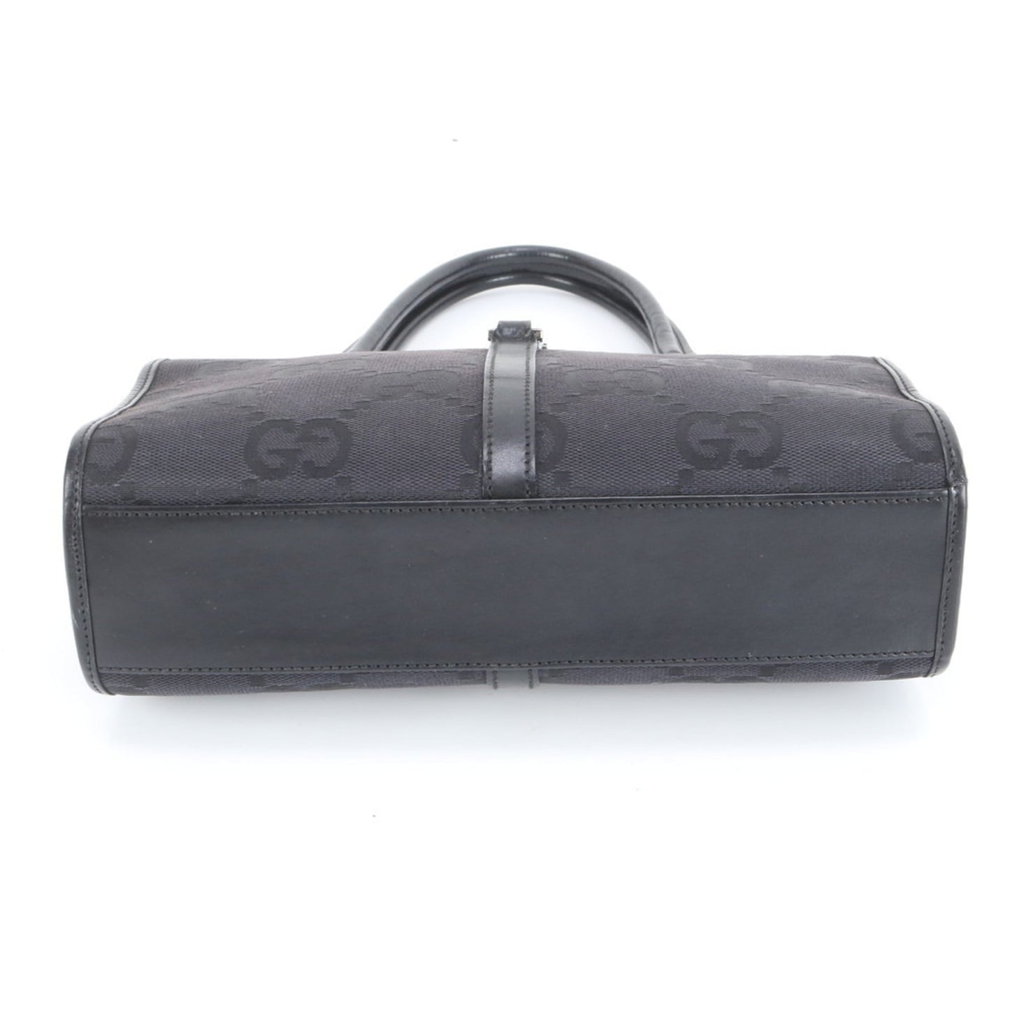 Gucci Black Leather Canvas Tote Bag ( )