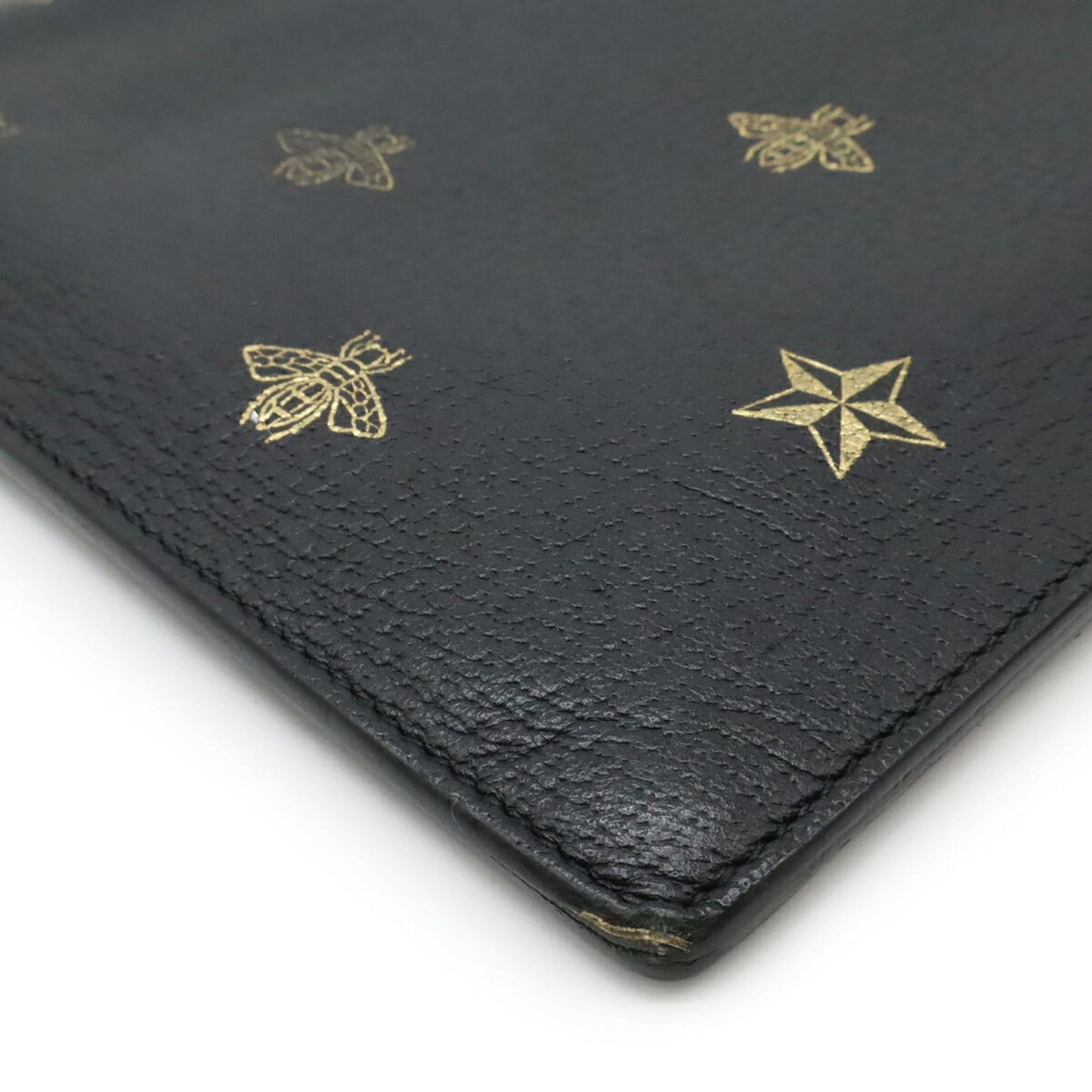 Gucci Black Leather Clutch Bag Pouch ( )
