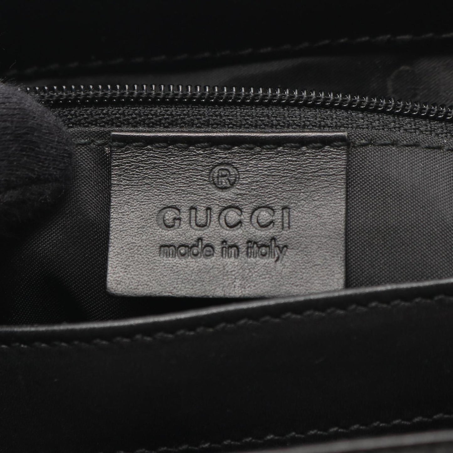 Gucci Black Canvas Leather Handbag ( )