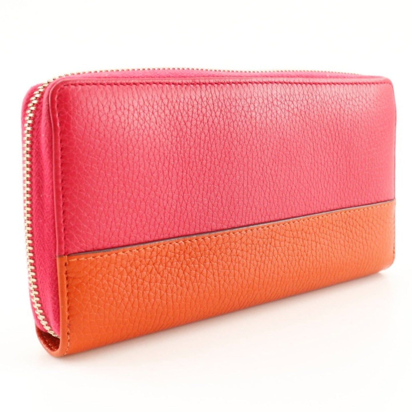 Gucci Orange Pink Leather Long Wallet (Bi-Fold) ( )