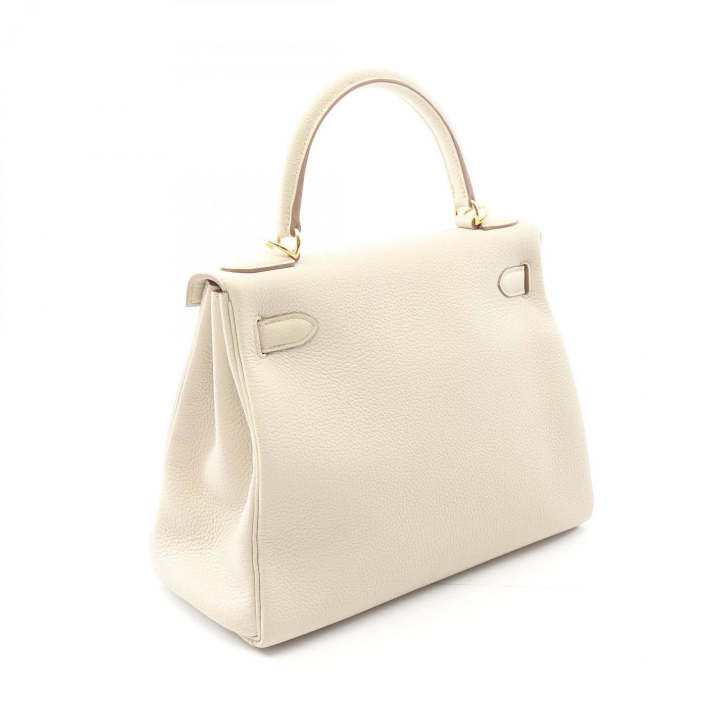 Hermes White Leather Handbag ( )