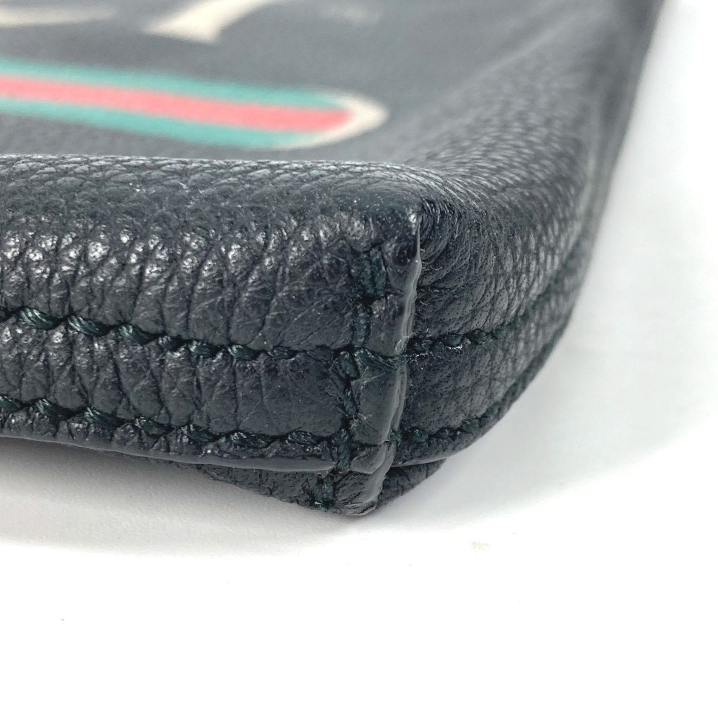 Gucci Black Leather Clutch Bag Pouch ( )